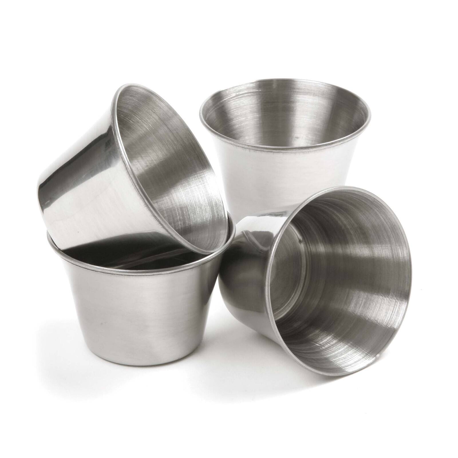 Alt View 3. Norpro - Stainless Steel Butter and Sauce Cups, Set of 4 - White.