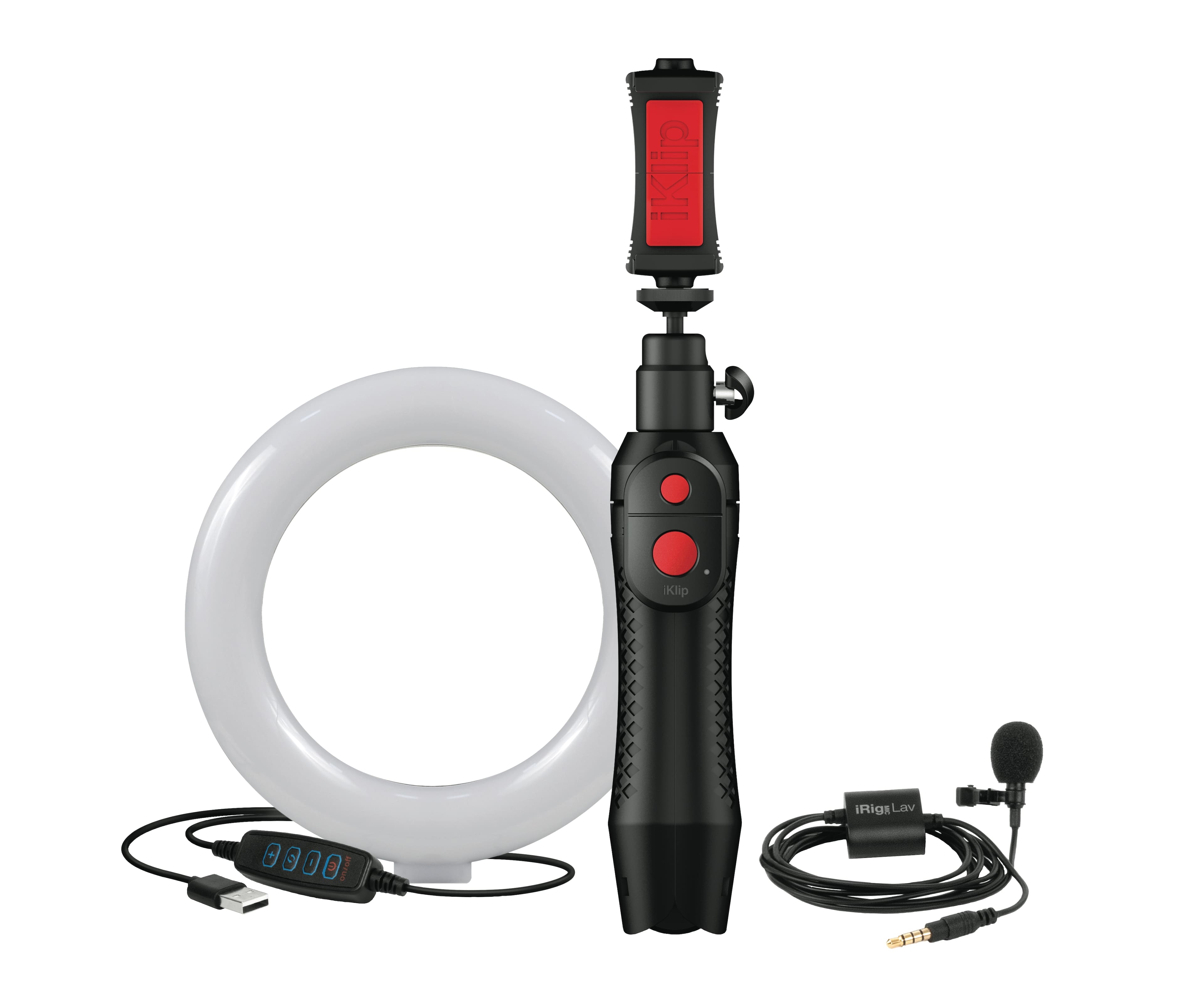 IK Multimedia - iRig Video Creator Bundle All-in-One Streaming Setup for Smartphones, with Selfie Stick, Tripod, and Monopod Modes