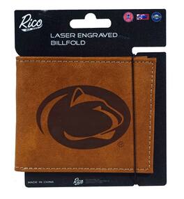 Rico Industries - Penn State Nittany Lions NCAA Laser Engraved Brown Billfold Wallet - Multi