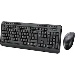 Adesso - WKB-1320CB Antimicrobial Wireless Desktop Keyboard and Mouse - USB Membrane Wireless RF 2.40 GHz Keyboard - 104 K - Unknown