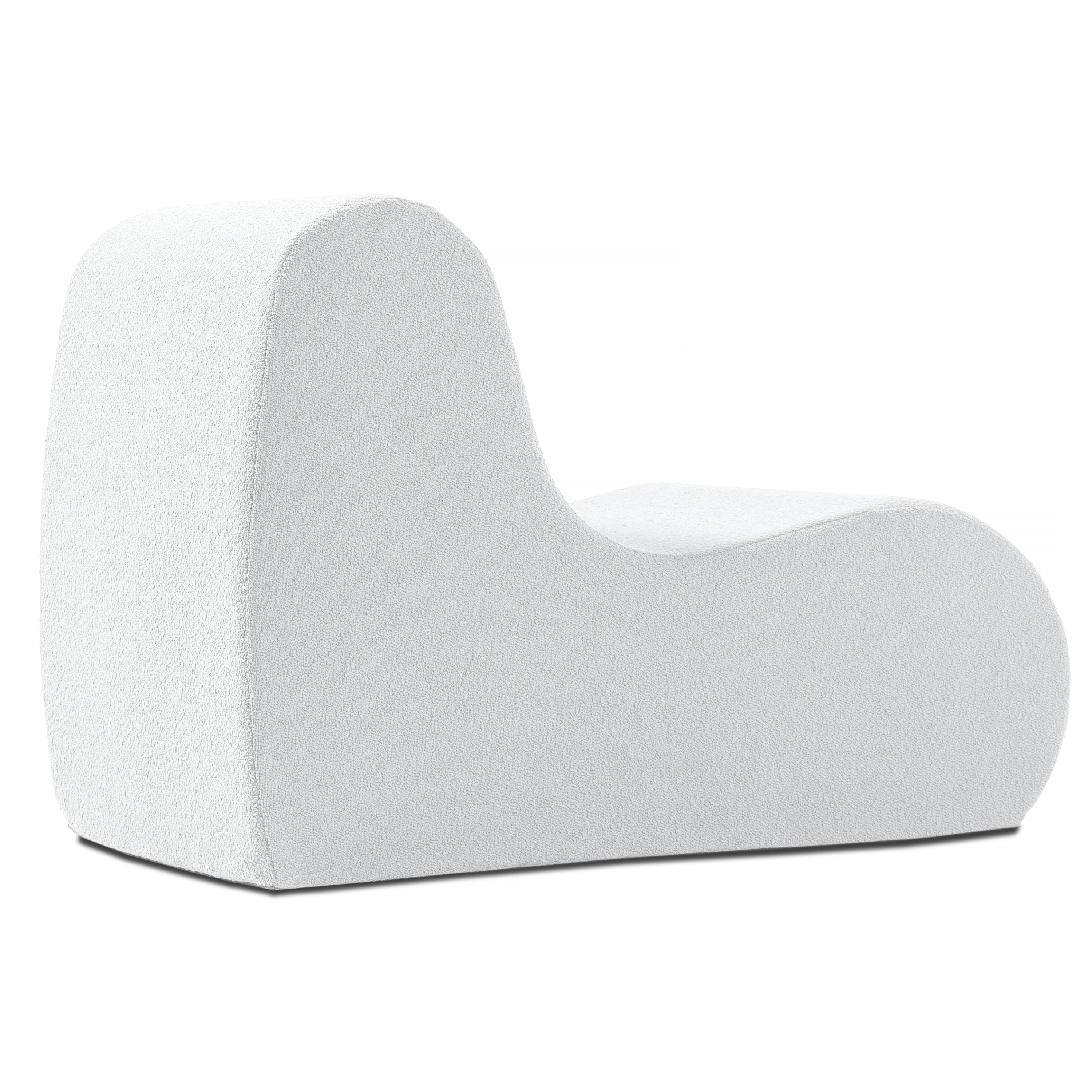 Jaxx - Uptown Modern Armless Accent Chair, Boucle - White