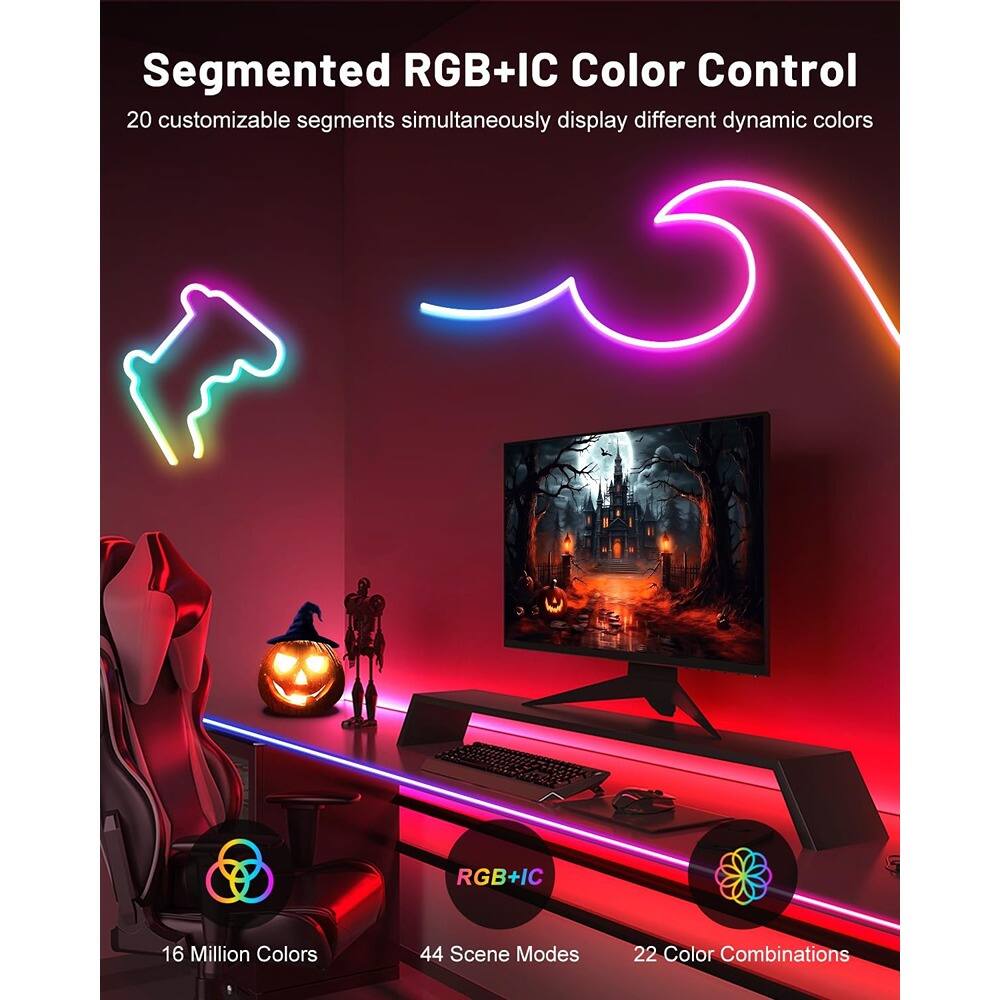 Segmented RGB+IC Color Control
20 customizable segments simultaneously display different dynamic colors
16 Million Colors
44 Scene Modes
22 Color Combinations