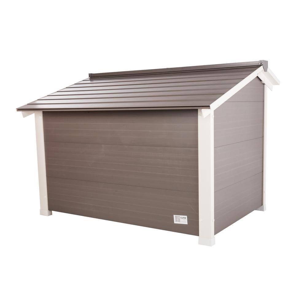Left. New Age Pet - ECOFLEX Thermocore Dog House - Grey - Grey.