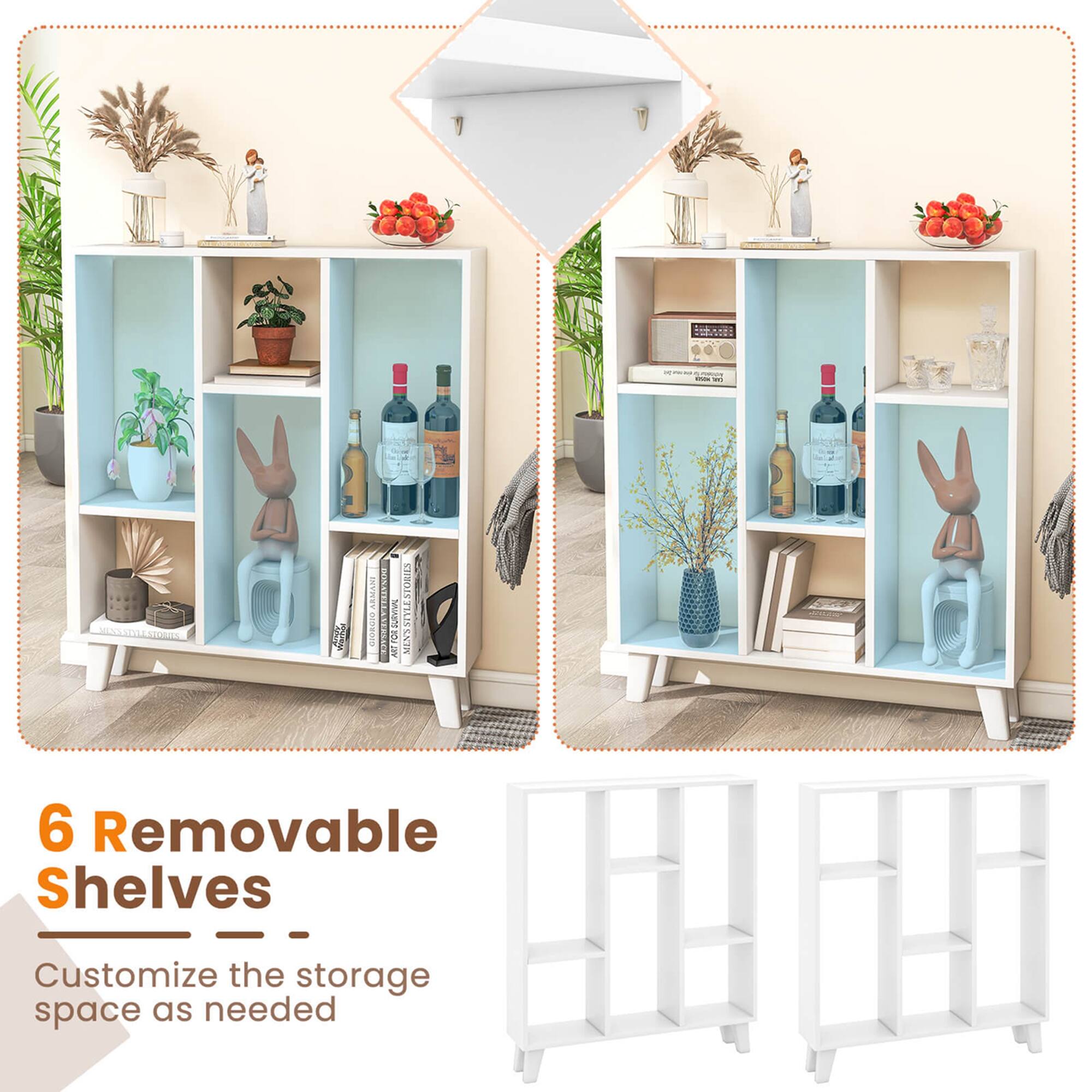 6 Removable Shelves  
Customize the storage space as needed
