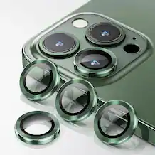 Front. Entronix - Entronix Luxury Metal Camera Lens Protector for iPhone 14 Pro and Pro Max - Green.