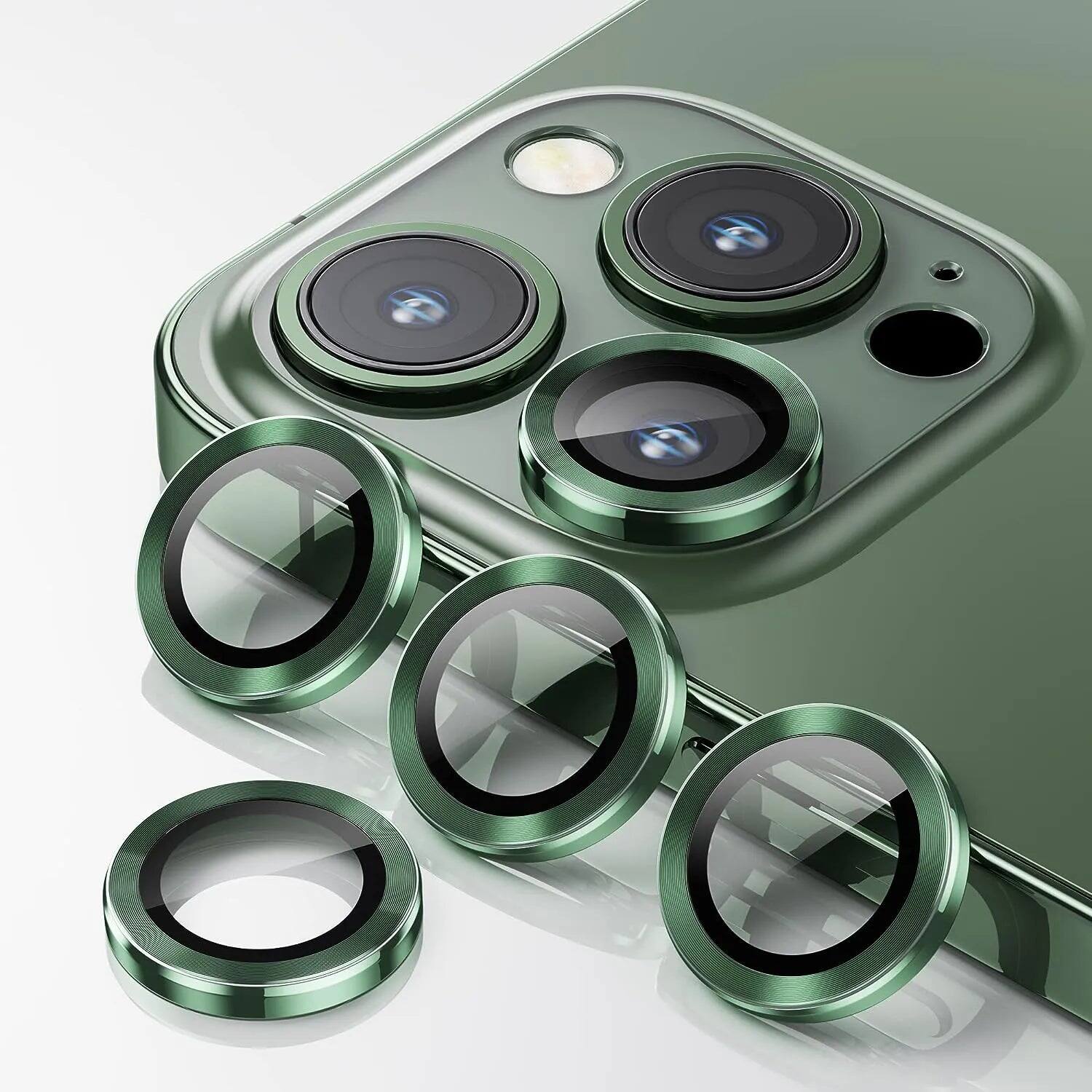 Entronix - Luxury Metal Camera Lens Protector for iPhone 14 Pro and Pro Max - Green