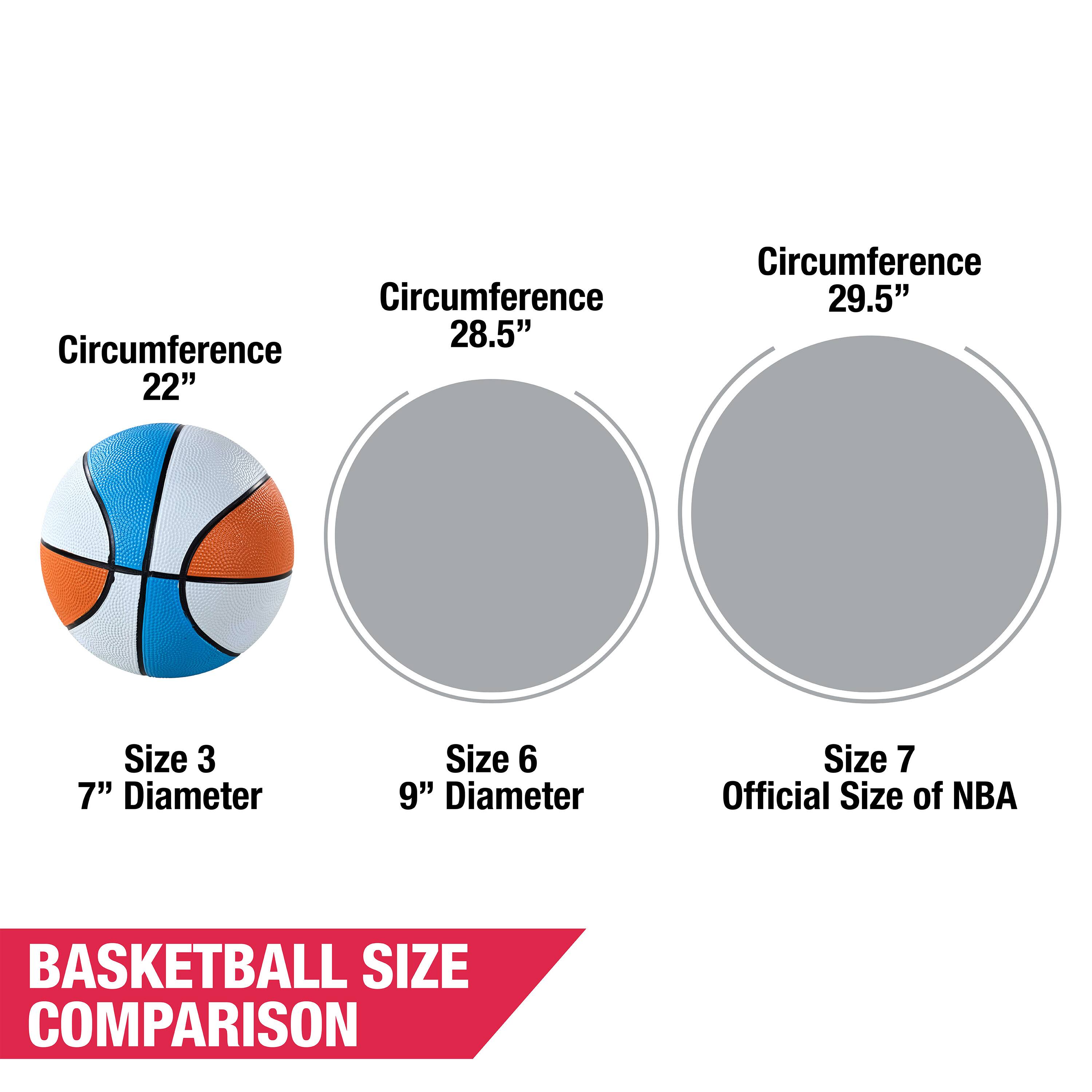 Circumference 28.5" Circumference 22" Circumference 29.5" Size 3 7" Diameter Size 6 9" Diameter Size 7 Official Size of NBA BASKETBALL SIZE COMPARISON
