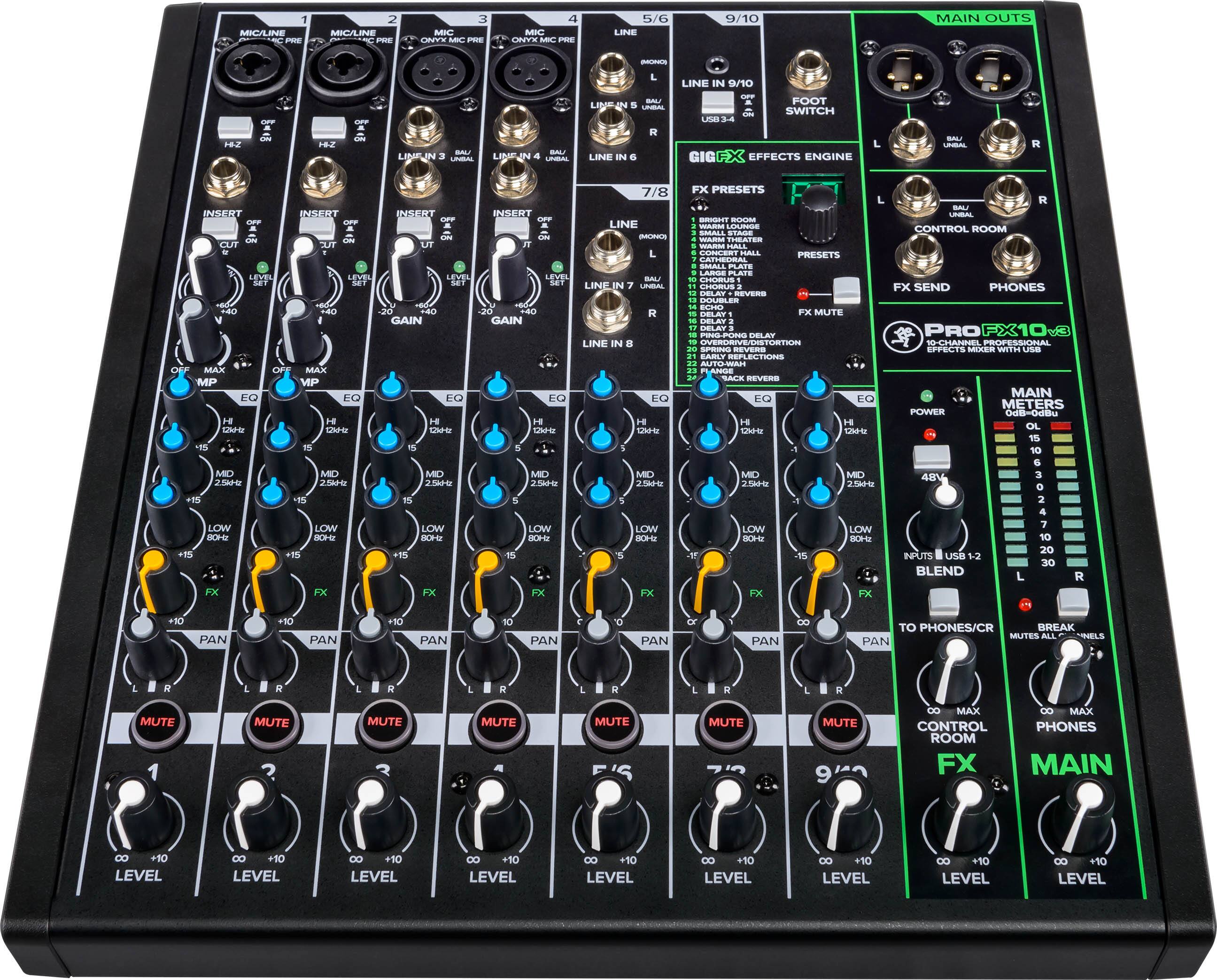 Alt View 11. Mackie - ProFX10v3 Professional Effects Mixer with USB - Black.