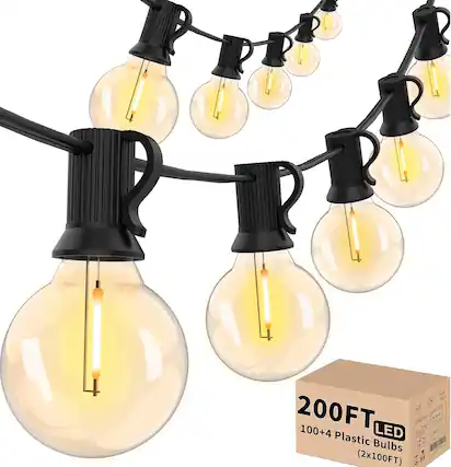 200FT 100+4 Plastic LED Bulbs (2x100FT)