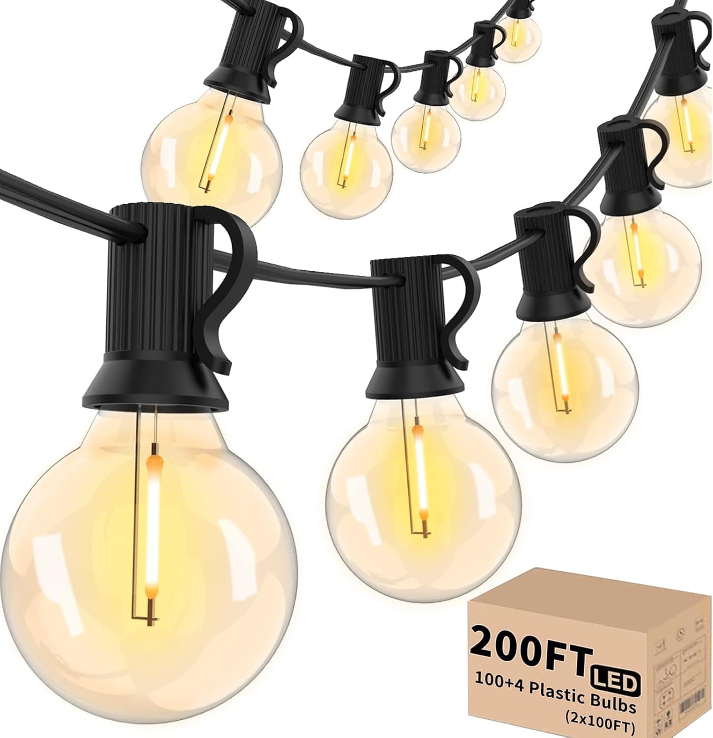 200FT 100+4 Plastic LED Bulbs (2x100FT)