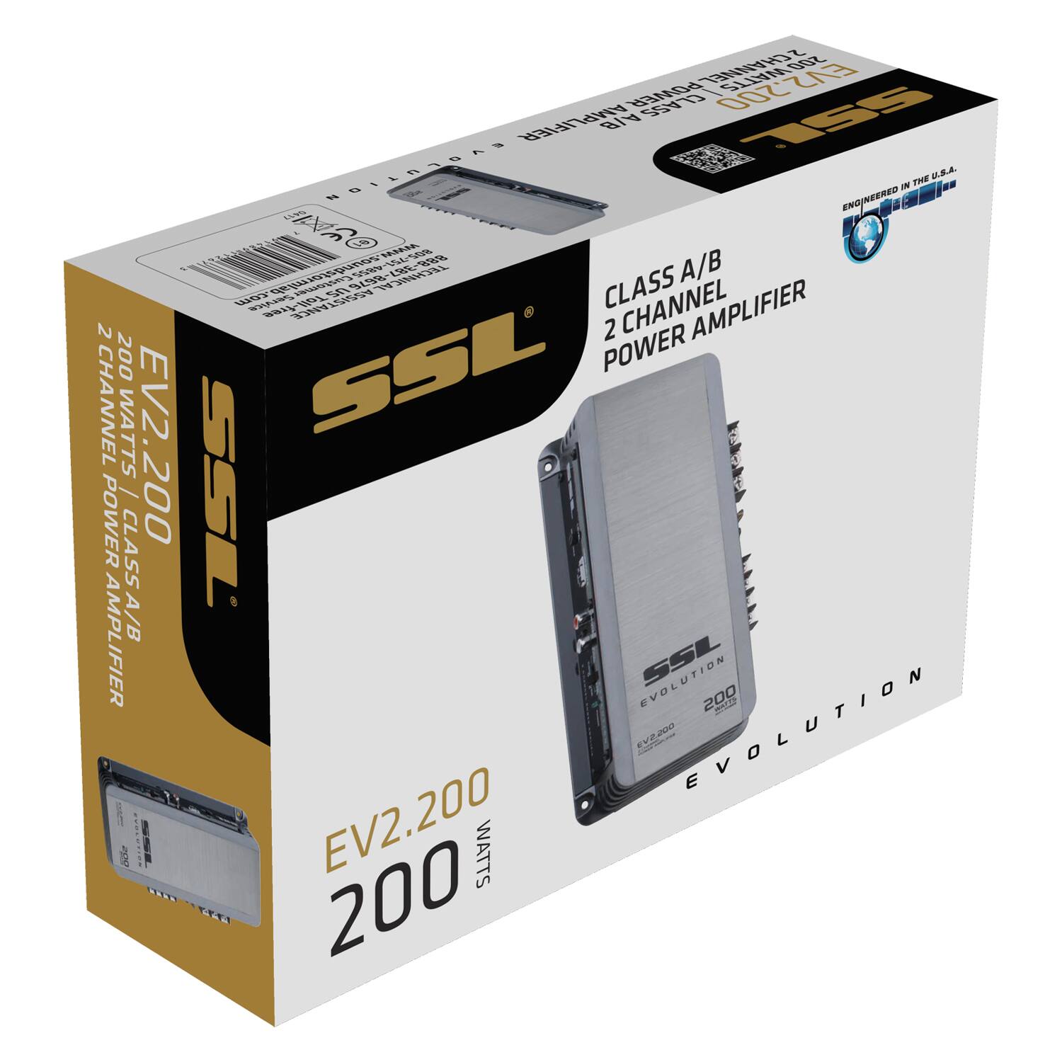 2 CHANNEL 200 WATTS EV2.200 / POWER AMPLIFIER CLASS A/B  
2 CHANNEL 200 CLASS EV2.200 AMPLIFIER  
BIA 16 NDILAITOAS  
ENGINEERED IN THE U.S.A.  
SSL  
EVOLUTION  
EV2.200 WATTS 200
