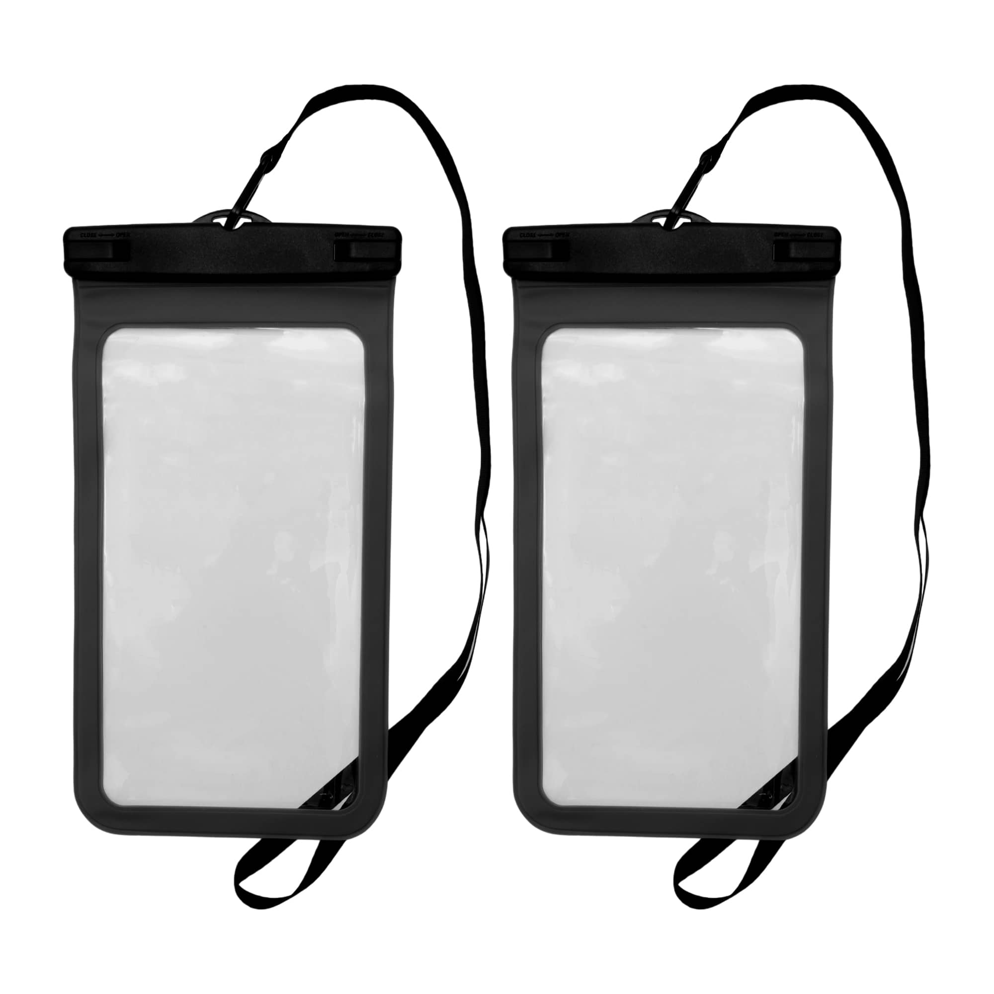 Unique Bargains - 2pcs Mobile Waterproof Bag Universal Waterproof Case Compatible for Phone 5.51"x10.43" - Black