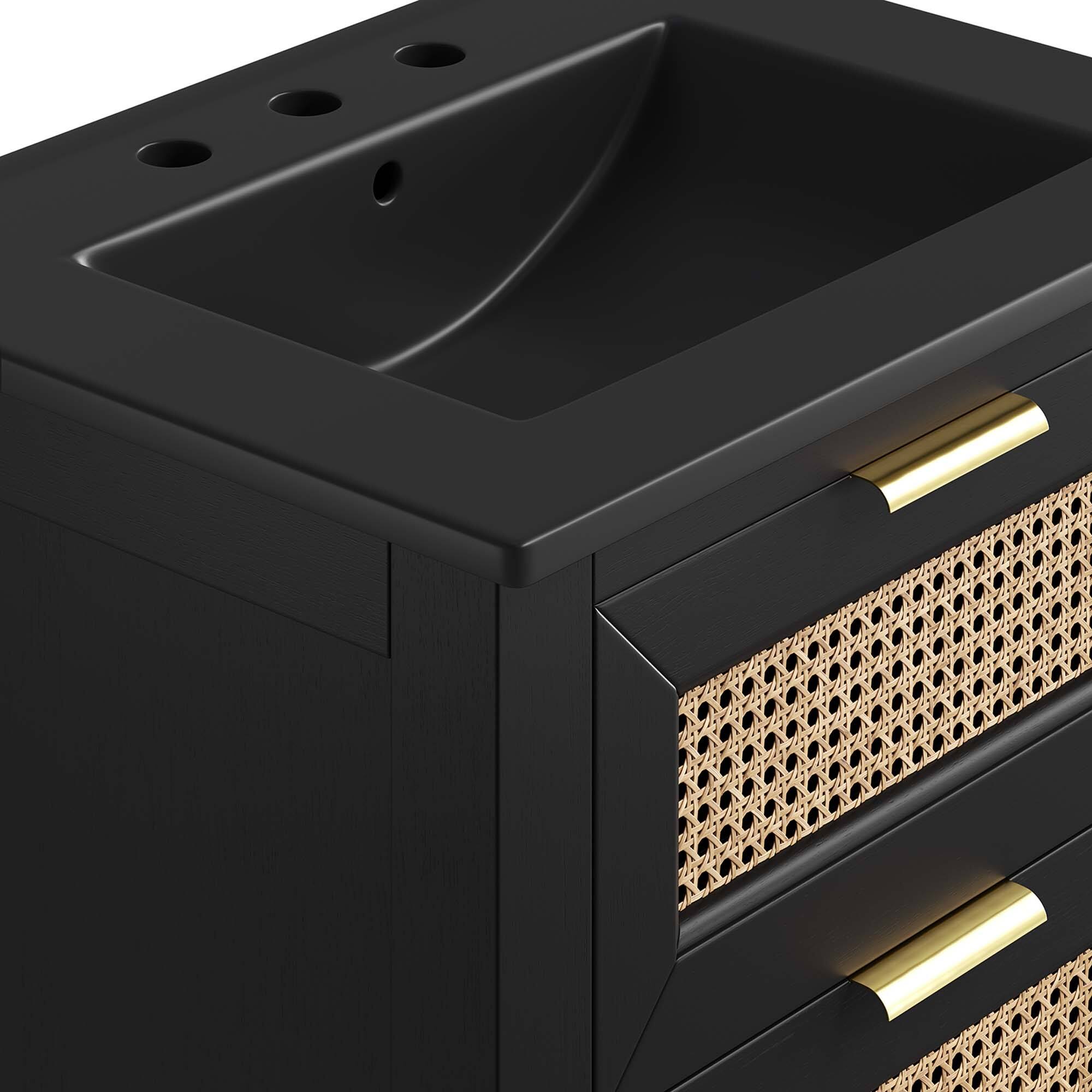 Alt View 7. Modway - Dixie Bathroom Vanity Basin Included by Modway - Black Black.