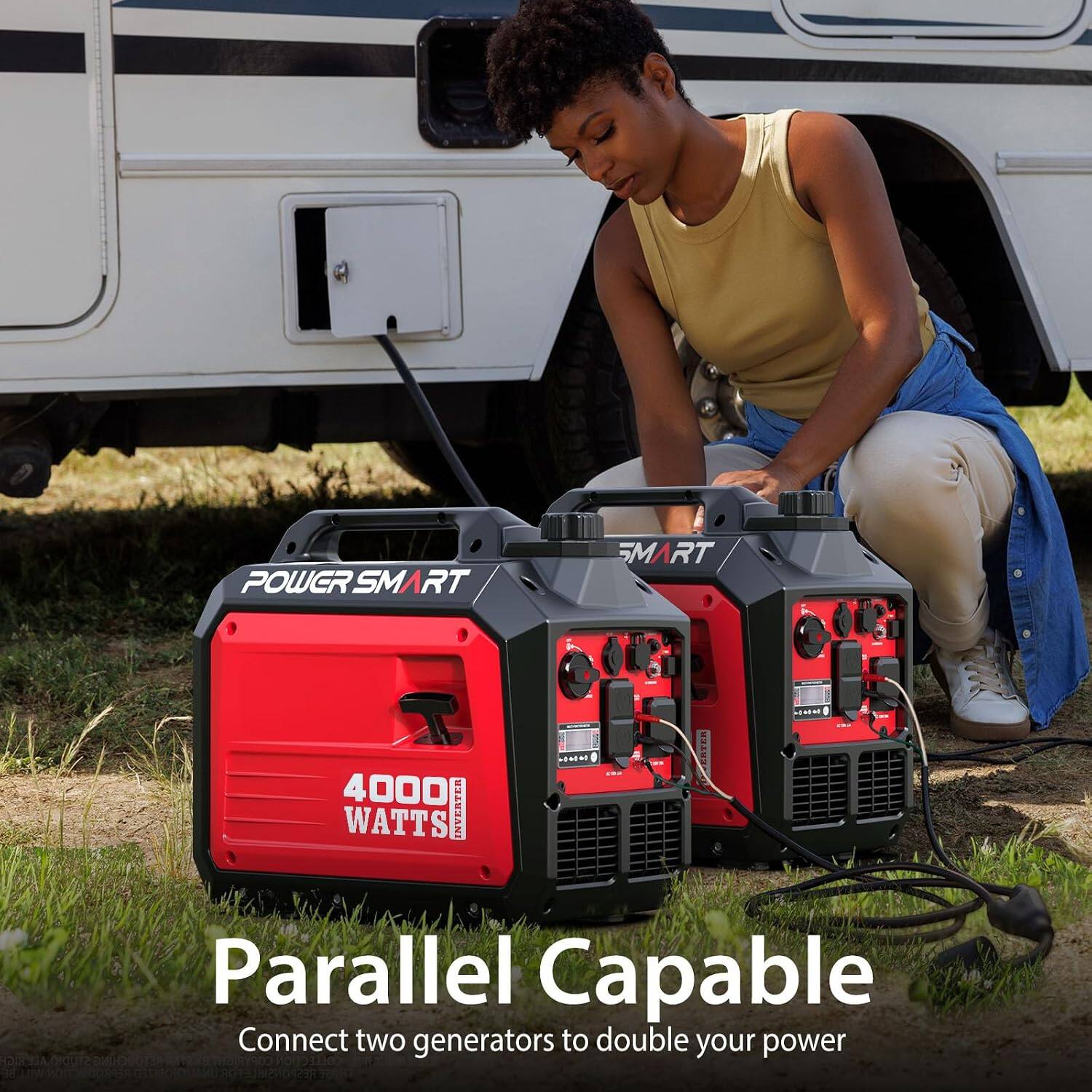 POWER SMART  
SMART  
4000 INVERTER WATTS  
Parallel Capable  
Connect two generators to double your power