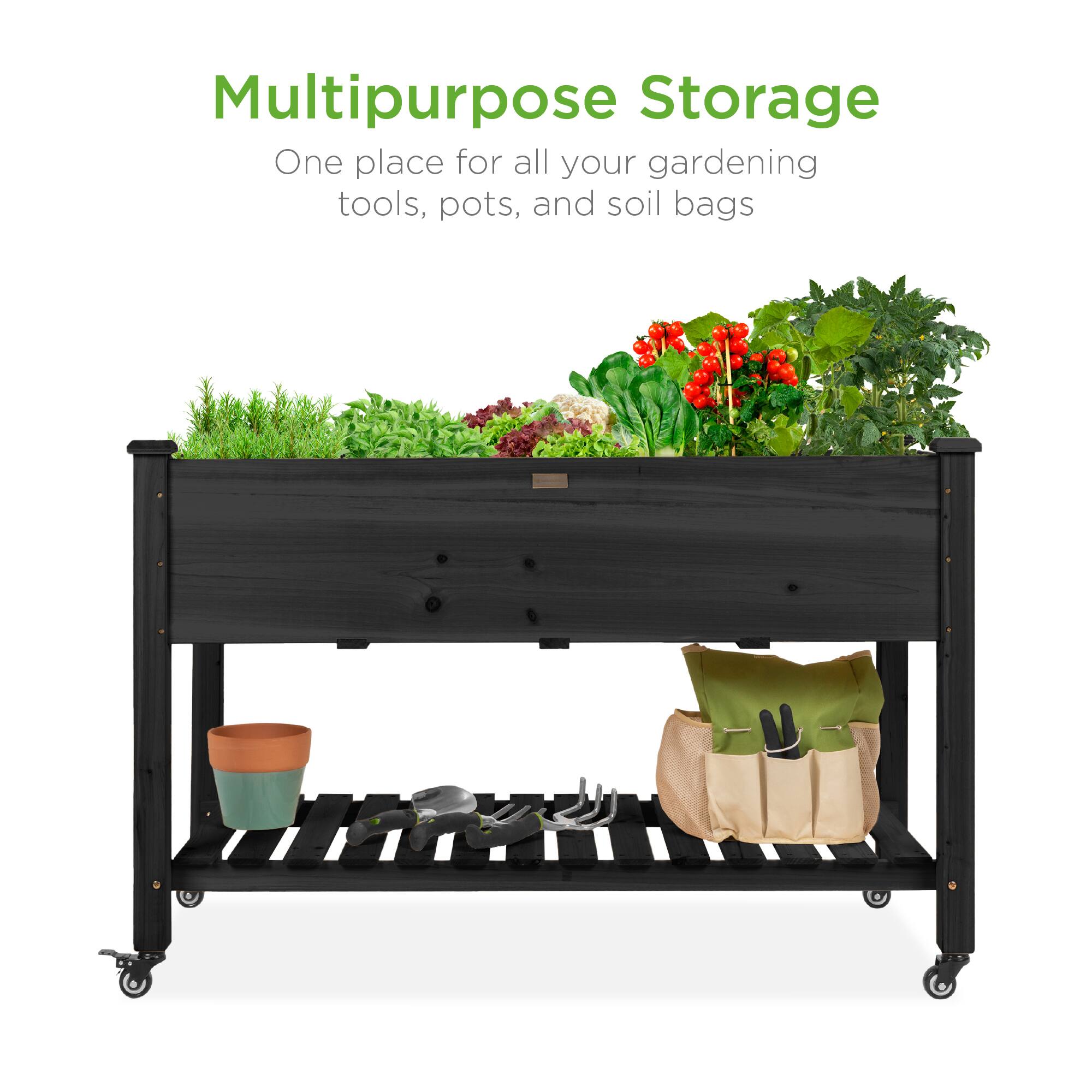 Multipurpose Storage  
One place for all your gardening tools, pots, and soil bags
