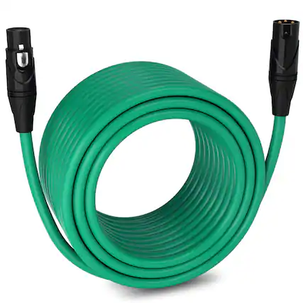Front. Lyxpro - 100 ft Balanced XLR Cable, Male to Female, 3 Pin Microphone Cable - Green.