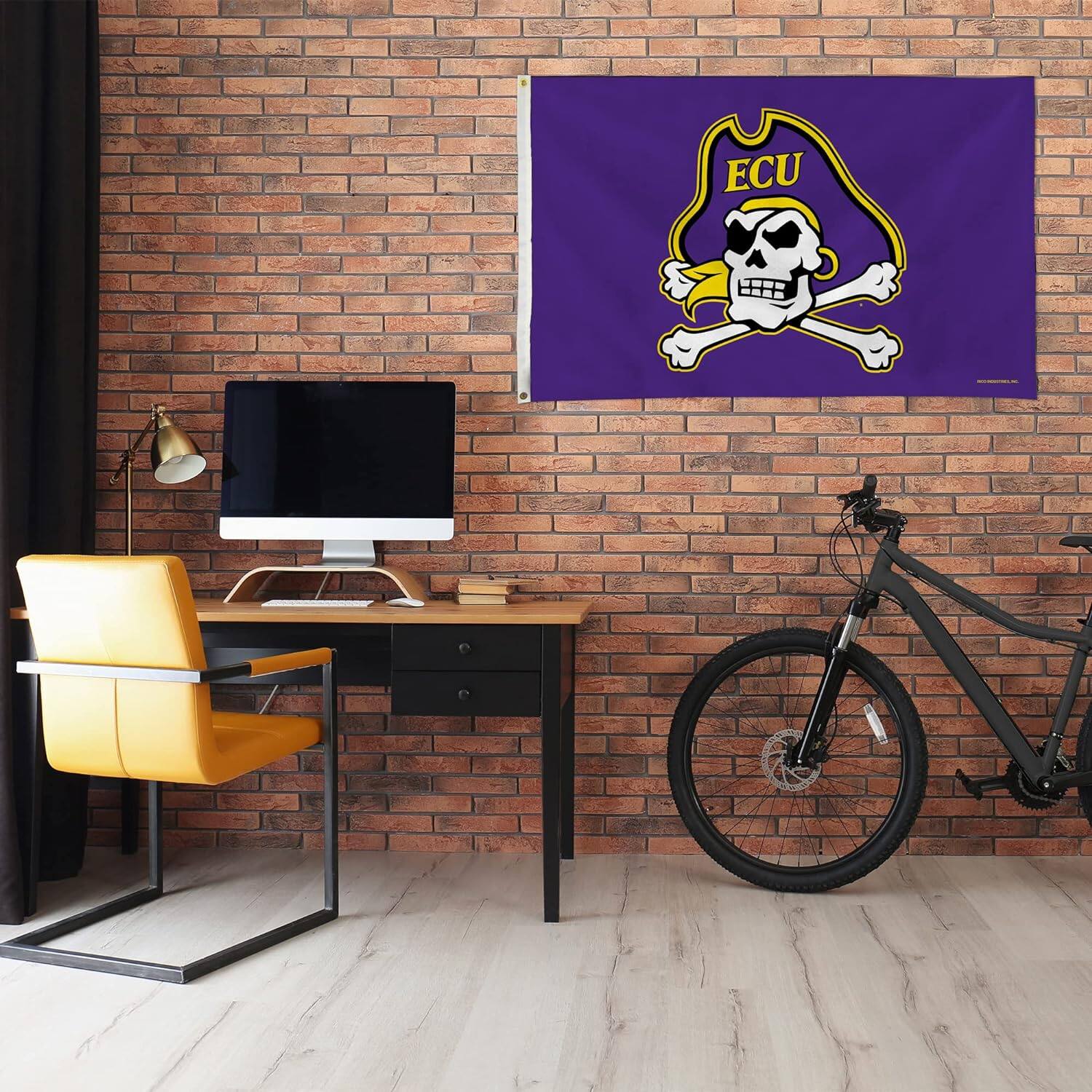 Alt View 1. Rico Industries - East Carolina Pirates 3X5 Indoor Outdoor Banner Flag w/grommets for hanging - Multi.