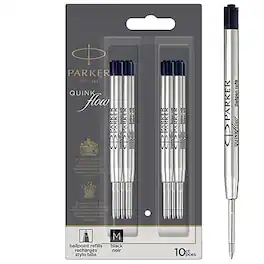 Parker - Quinkflow Ballpoint Pen Refill, Black Ink, 10/Pack (2119153)
