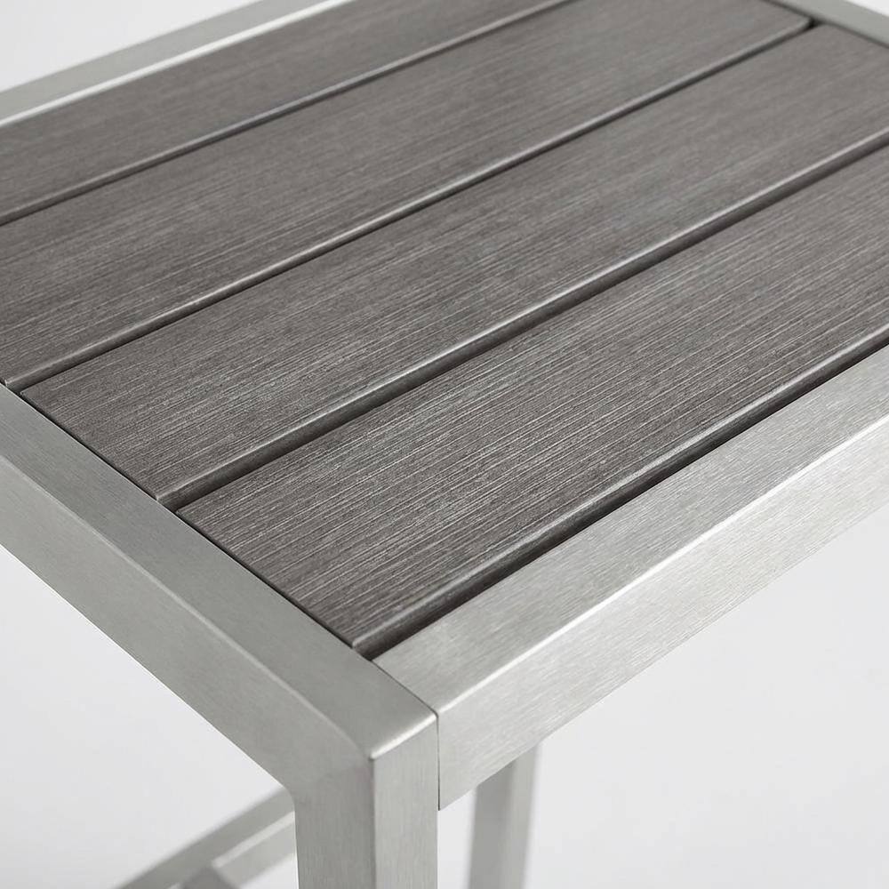 Alt View 1. Outdoor Escape - Outdoor Patio Aluminum Armless Bar Stool Set Of 2 With Durable Frame - Gray.