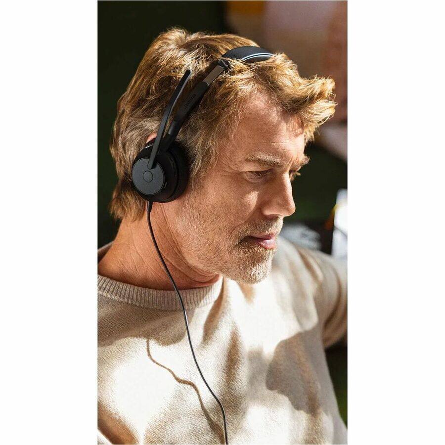 Alt View 1. Jabra - Jabra Evolve2 50 Stereo USB C Headset - Microsoft Teams Certification - Stereo - USB Type C - Wired/Wireless - Bluetooth - Blue.