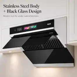 Brano - 30 inches - Convertible - Under cabinet Range Hood - Black