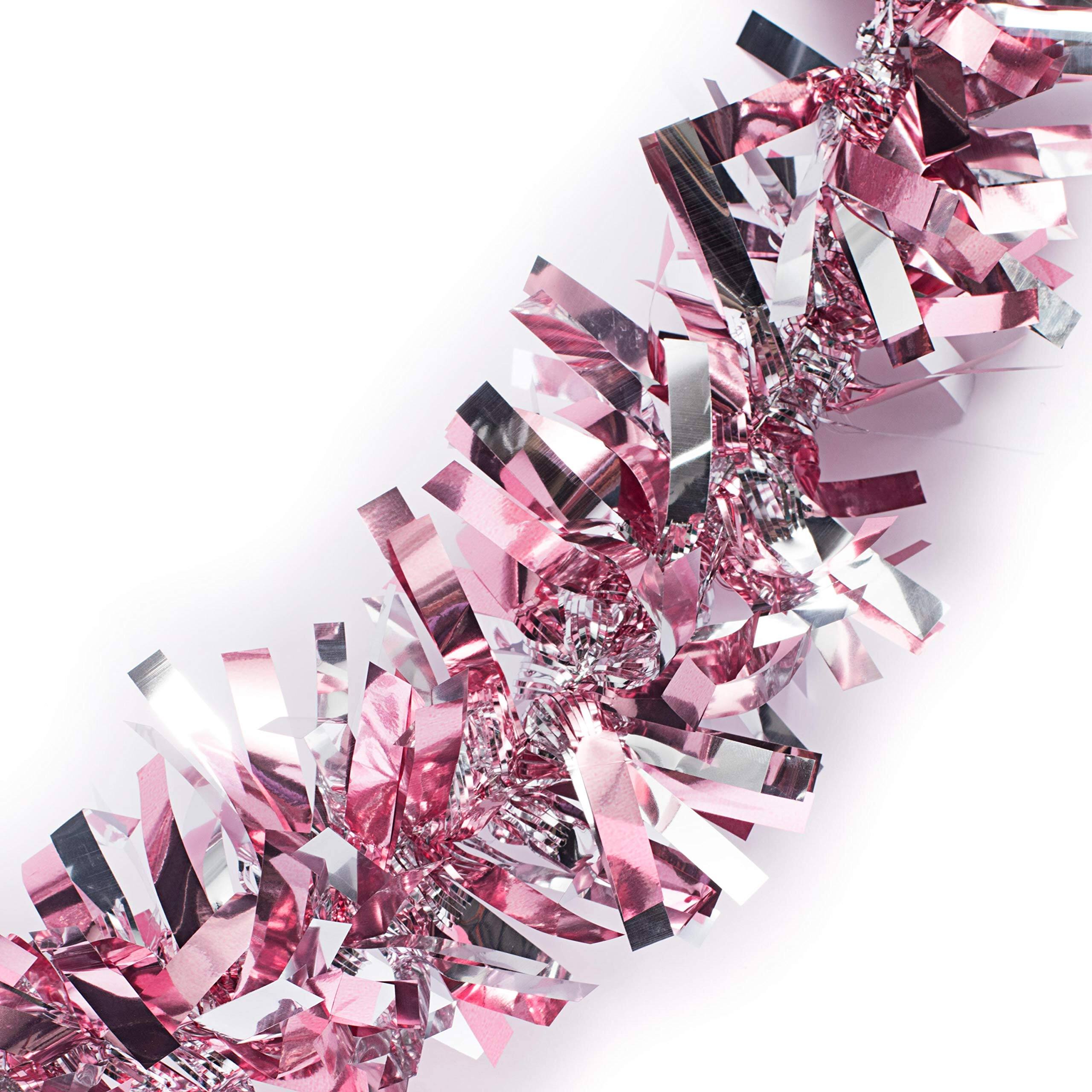 Alt View 2. Paradigms Interiors - Metallic Light Sparkle Glitter Tinsel Twist Garland Holiday Decoration Christmas Tree Trim Parade Float Dec... - Green & Silver Sparkle Glitter.