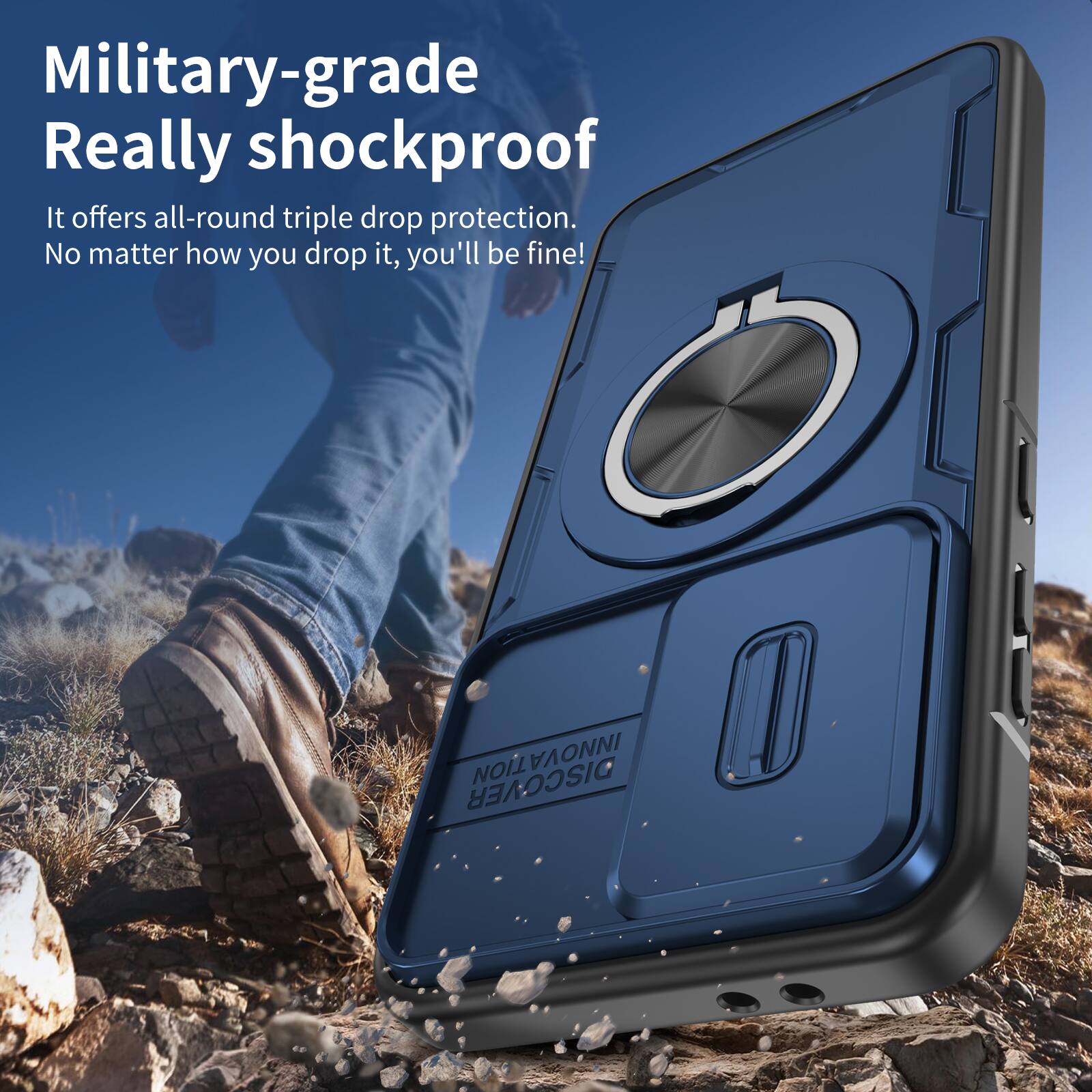 Military-grade Really shockproof  
It offers all-round triple drop protection.  
No matter how you drop it, you'll be fine!