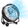 Front. Gymax - Gymax 24 Inch Industrial Drum Fan w/ 360 Degree Adjustable Tilt & 2 Wheels for Warehouse - Black.
