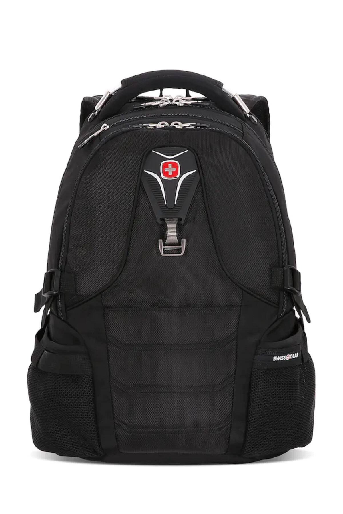 Front. SwissGear - ScanSmart Laptop Backpack - Black.
