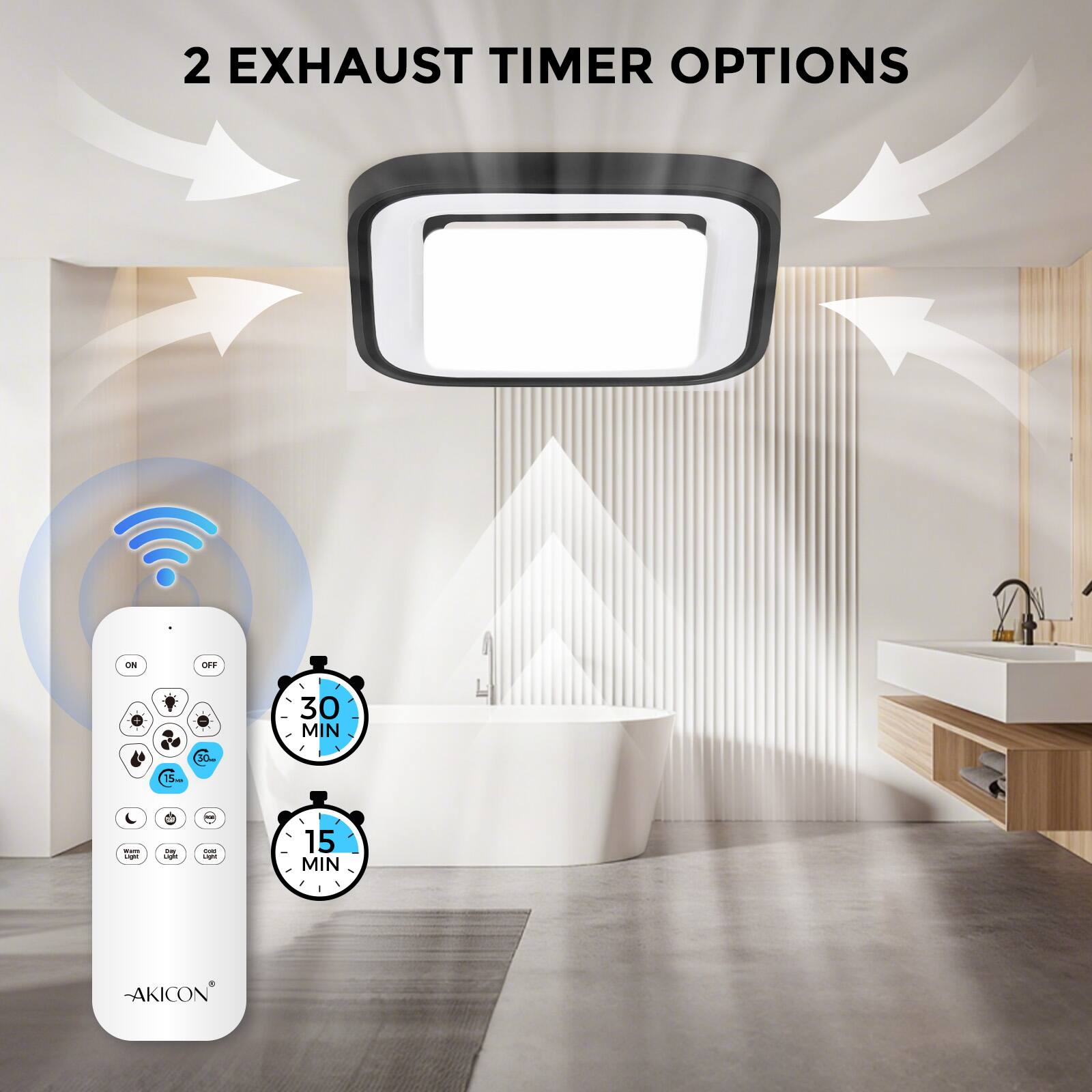 2 EXHAUST TIMER OPTIONS

30 MIN

15 MIN

AKICON