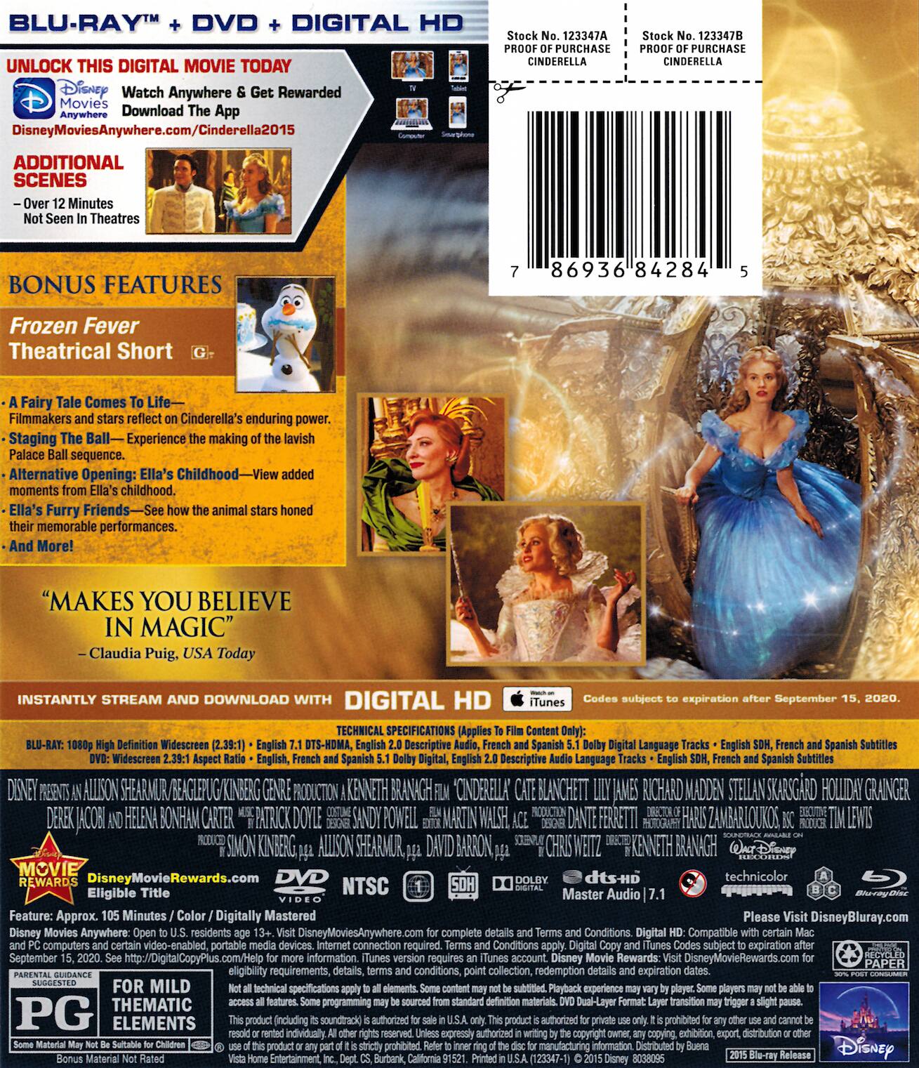 Alt View 1. Cinderella   - BLU-RAY.