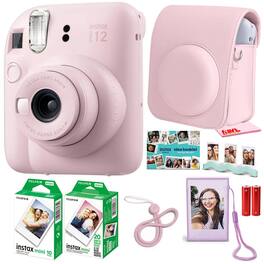 Fujifilm - Instax Mini 12 Instant Film Camera, Bundle + 30 Films + More - Pink