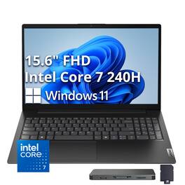 Lenovo - Upgraded - V15 Gen 5 15.6" FHD Laptop,Intel Core 7 240H,16GB RAM,512GB SSD+1TB Docking Station,Intel Graphics,Win 11 - Black