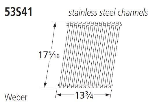 53S41 stainless steel channels 17 5/16 Weber 13 3/4
