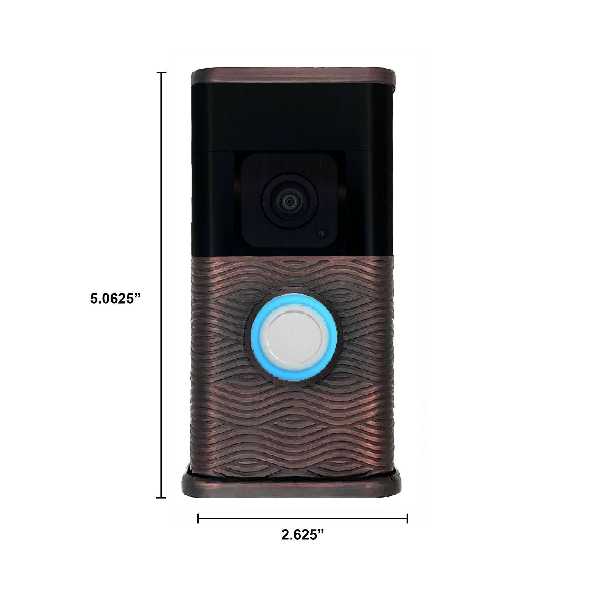 The dimensions of the device are 5.0625" in height and 2.625" in width.