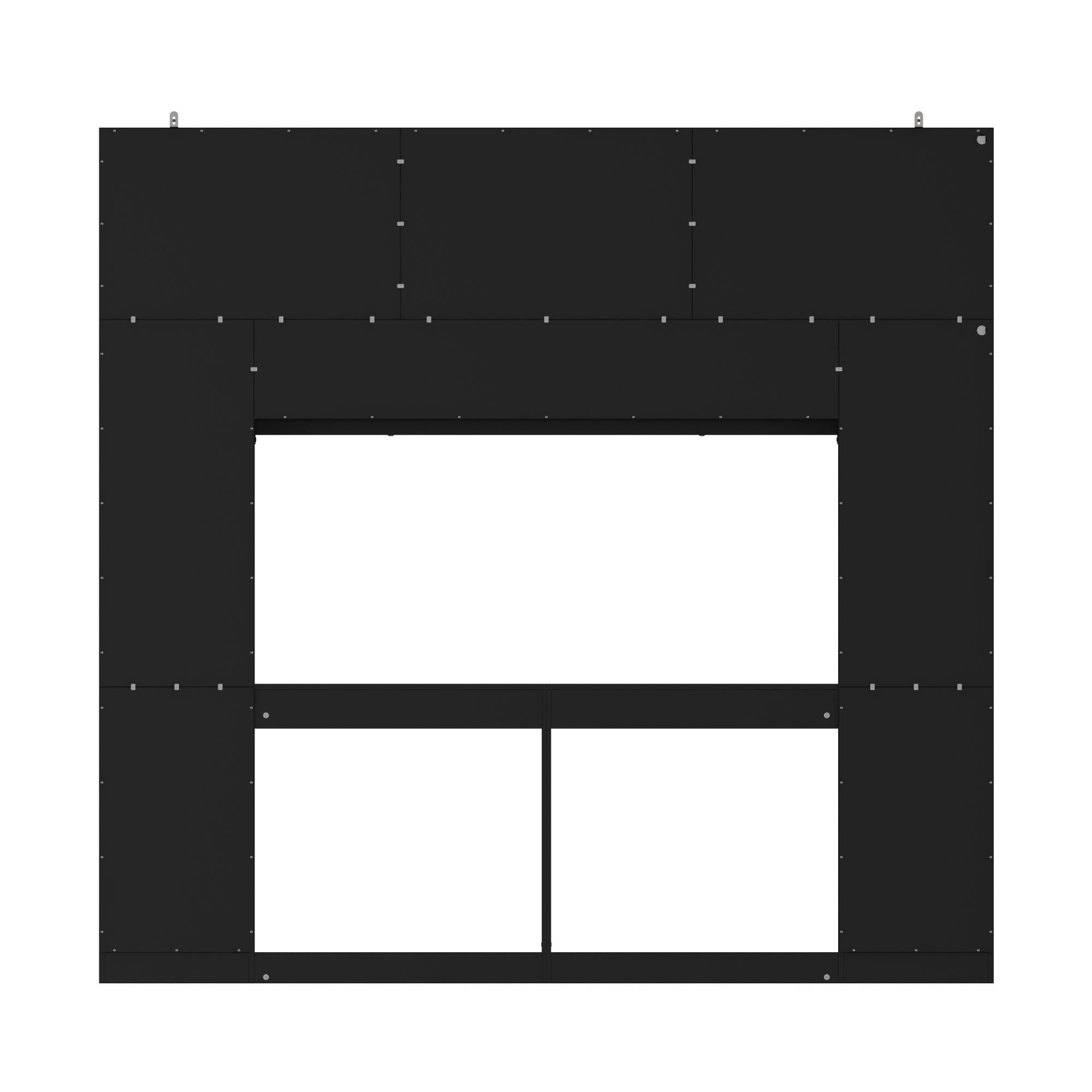 Back. Famapy - Famapy Home Office Computer Desk Integrated Glass Hutch 3 - Color Adjustable Lighting - Black.