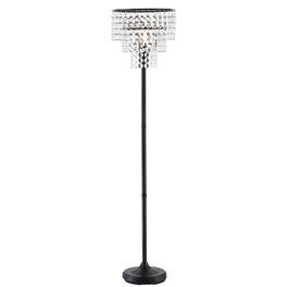 Jonathan Y - Juliette 60" Crystal/Metal Floor Lamp, Clear - Bronze