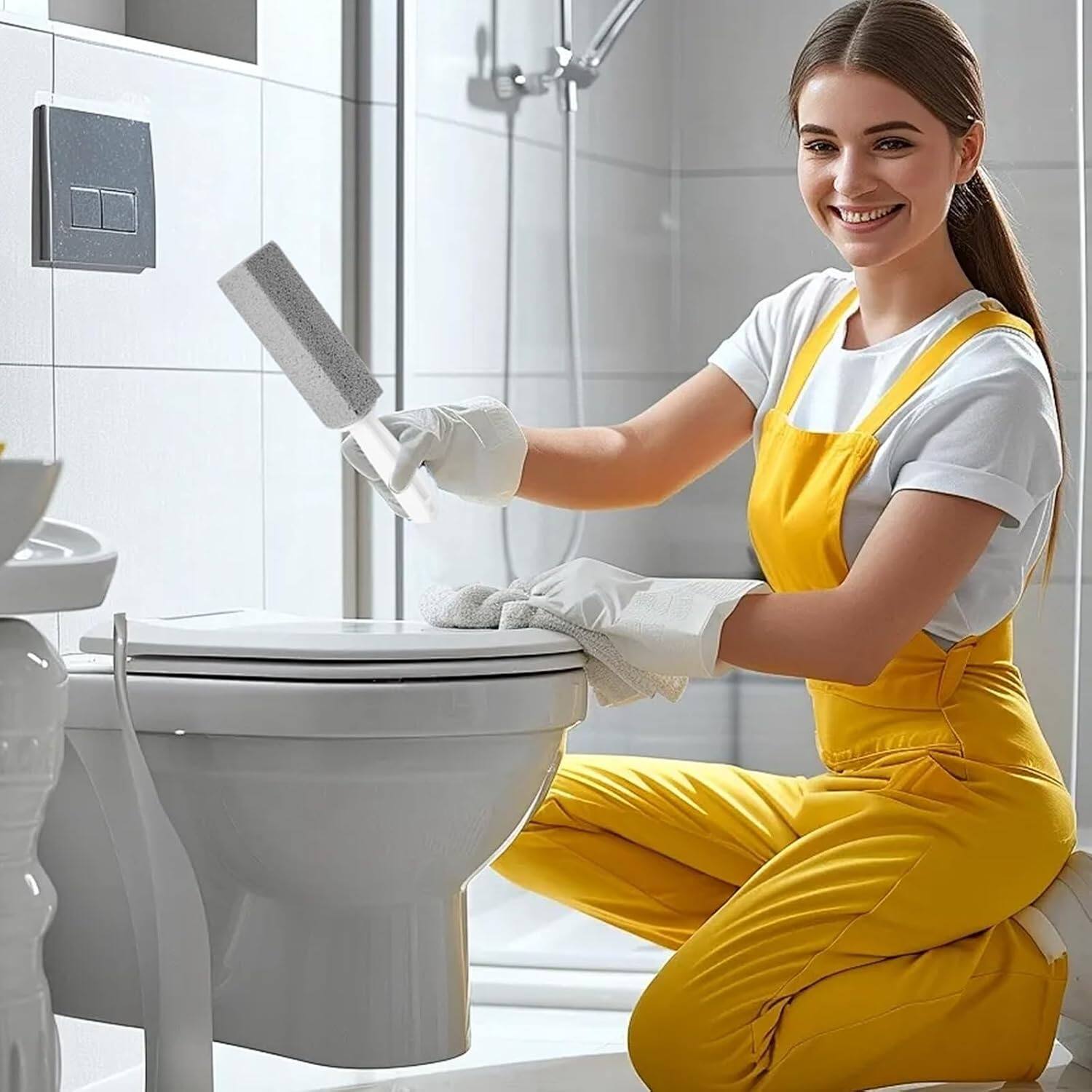 Alt View 2. Giantpower - Toilet Pumice Stone With Handle, 5 Pack Pumice Stone Toilet Bowl Cleaner, for Cleaning Toilets, Bathtubs, Grills, Sinks.