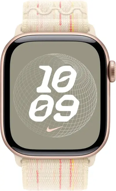 時計 Apple watch 3 42 mm nike sport loop Apple 42mm Nike Sport Loop Starlight/Pink MYJC3AM/A - Best Buy