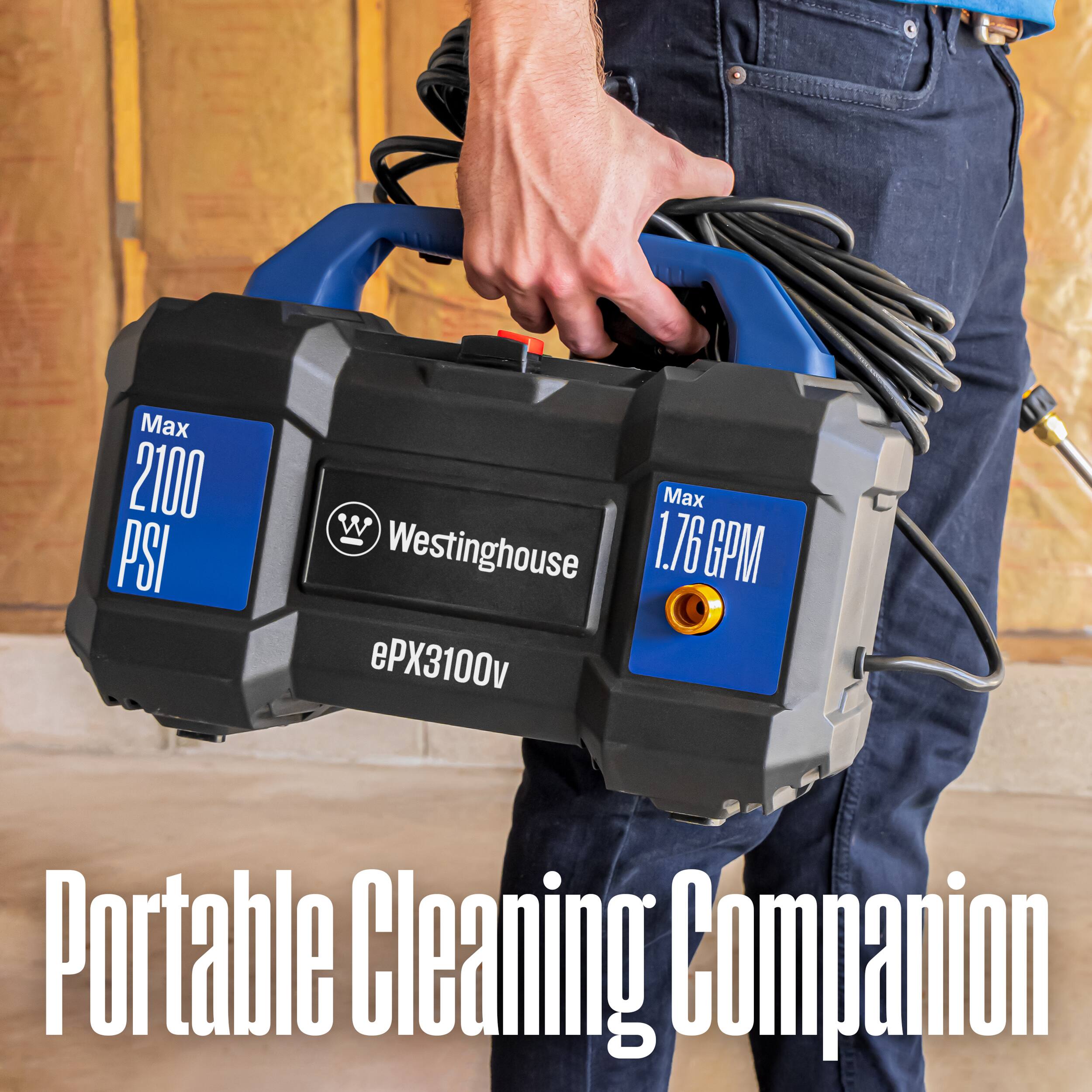 Max 2000 PSI  
Max Westinghouse 1761 GPAM ePX3100v  
Portable Cleaning Companion