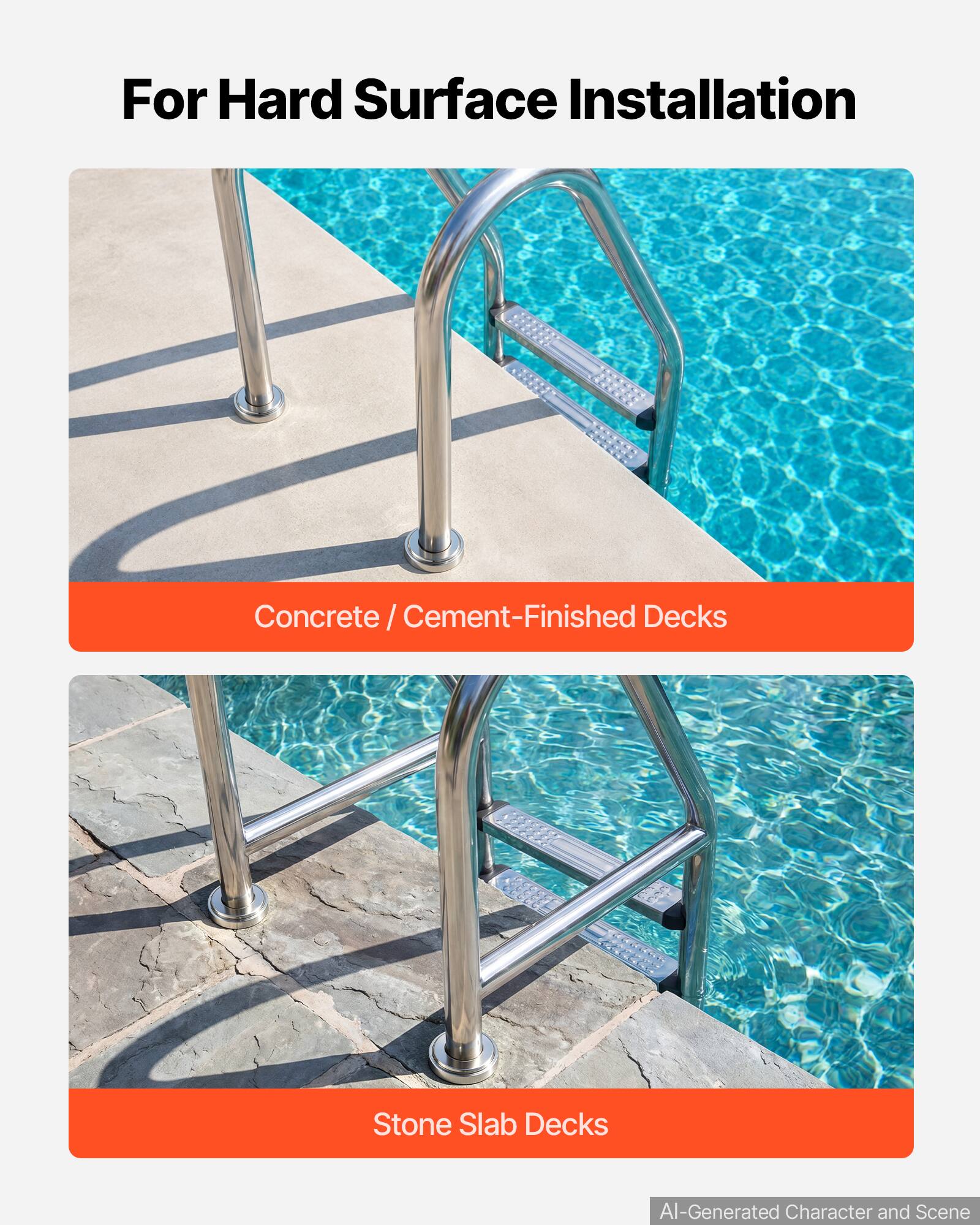 For Hard Surface Installation

Concrete / Cement-Finished Decks

Stone Slab Decks

AI-Generated Character and Scene