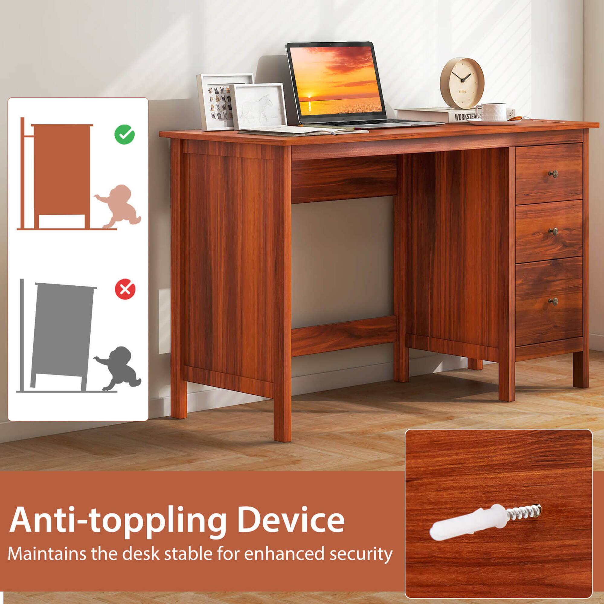 WORKSTATION Anti-toppling Device Maintains the desk stable for enhanced security