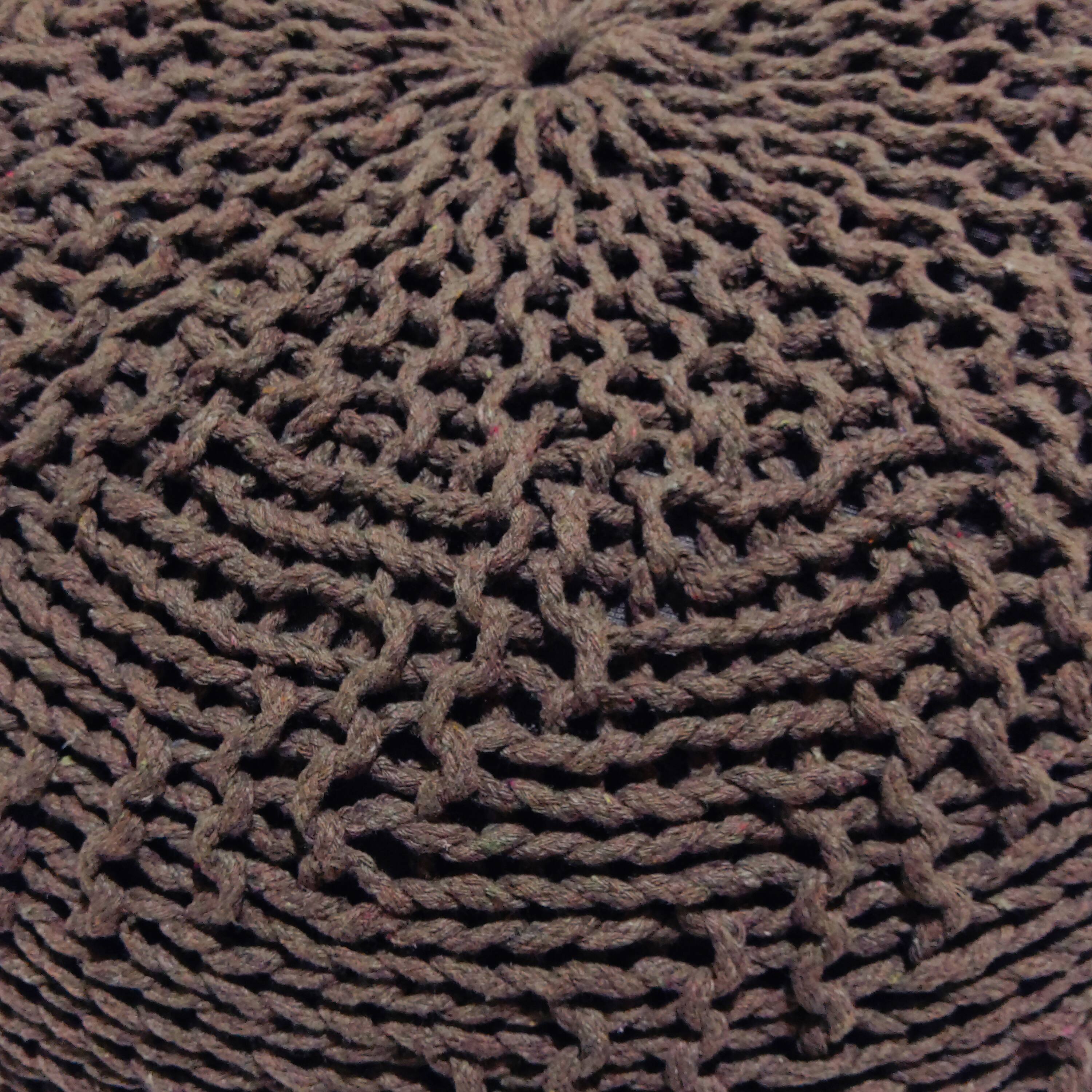 Alt View 3. GOODSILO - Modern Round Knit Weave Pouf Ottoman with Eco-Friendly Materials for Indoor and Outdoor Seating - PET.