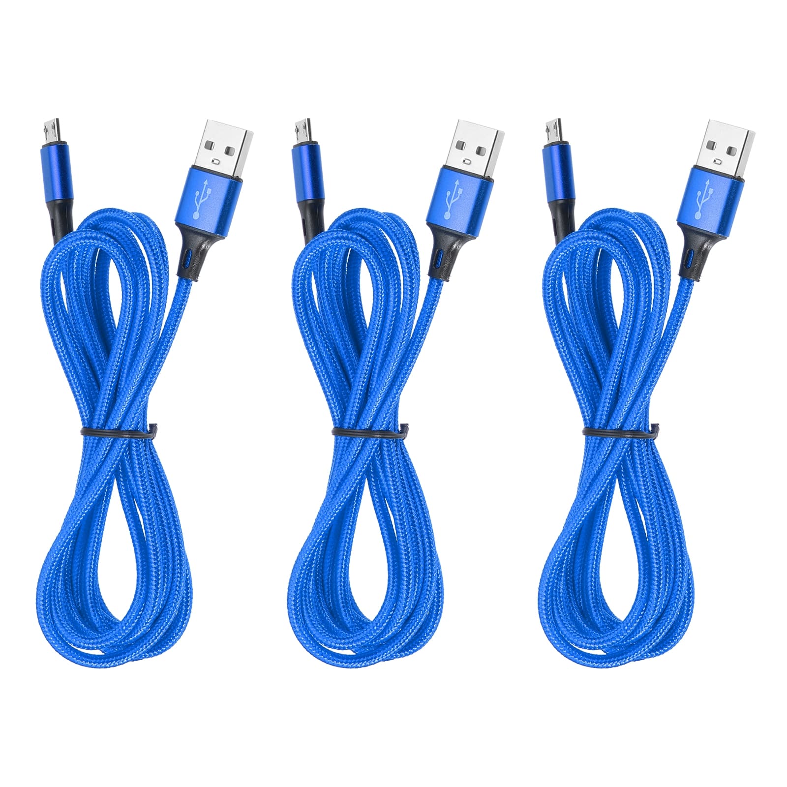 Unique Bargains - 3pcs Controller Charger Cable 6Ft USB A to Micro USB Fast Charging Cord - Blue