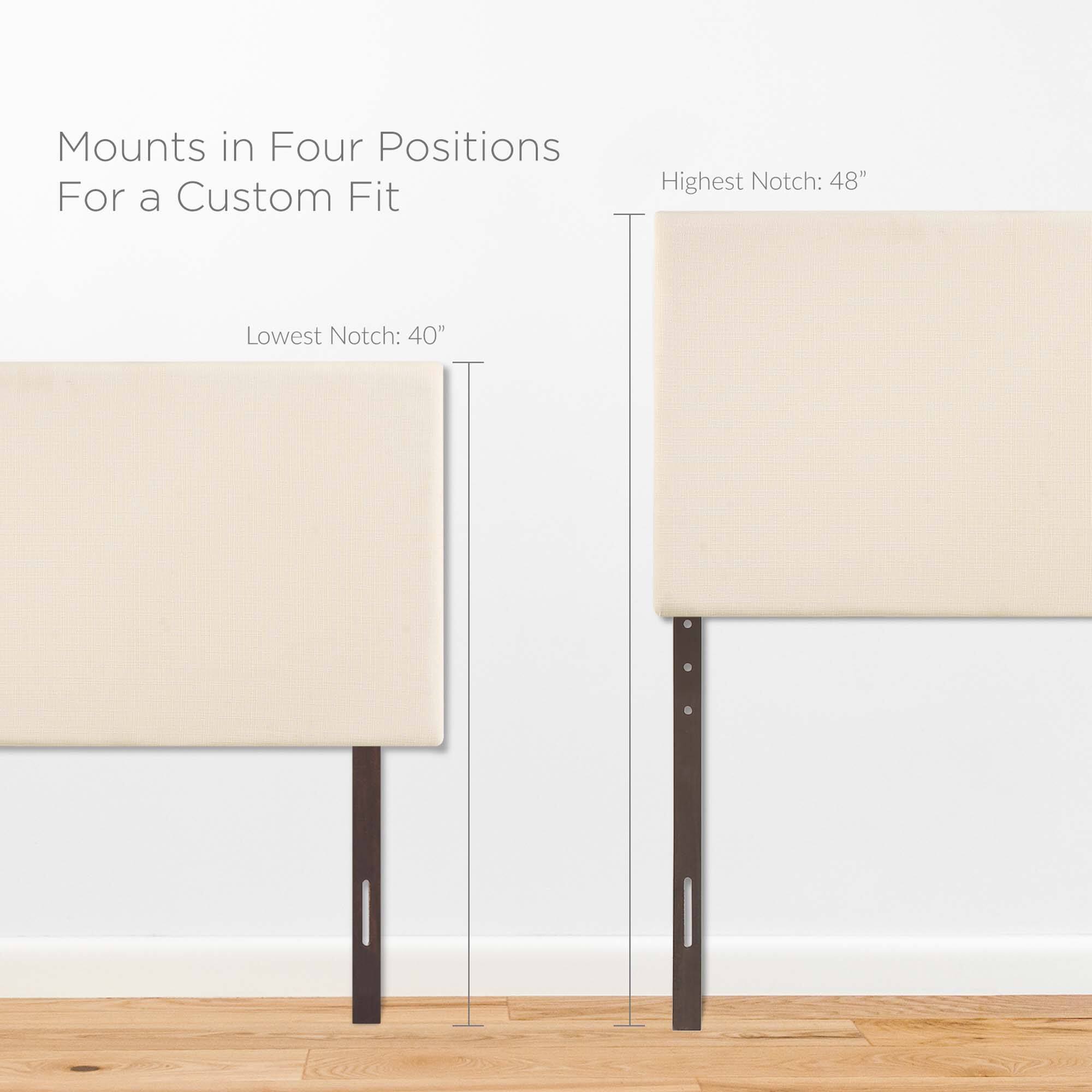 Mounts in Four Positions For a Custom Fit  
Highest Notch: 48"  
Lowest Notch: 40"