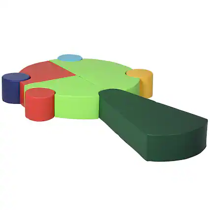 Front. Qaba - 10-Piece Soft Play Set for Creativity, Climb and Crawl Foam Playset with Easy-to-Clean Surface, Activity Play Structures.