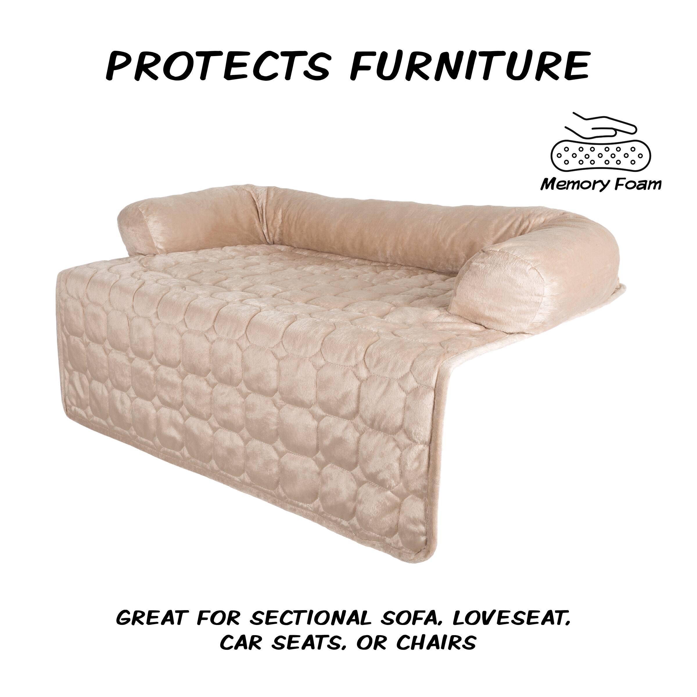 PROTECTS FURNITURE  
Memory Foam  
GREAT FOR SECTIONAL SOFA, LOVESEAT, CAR SEATS, OR CHAIRS