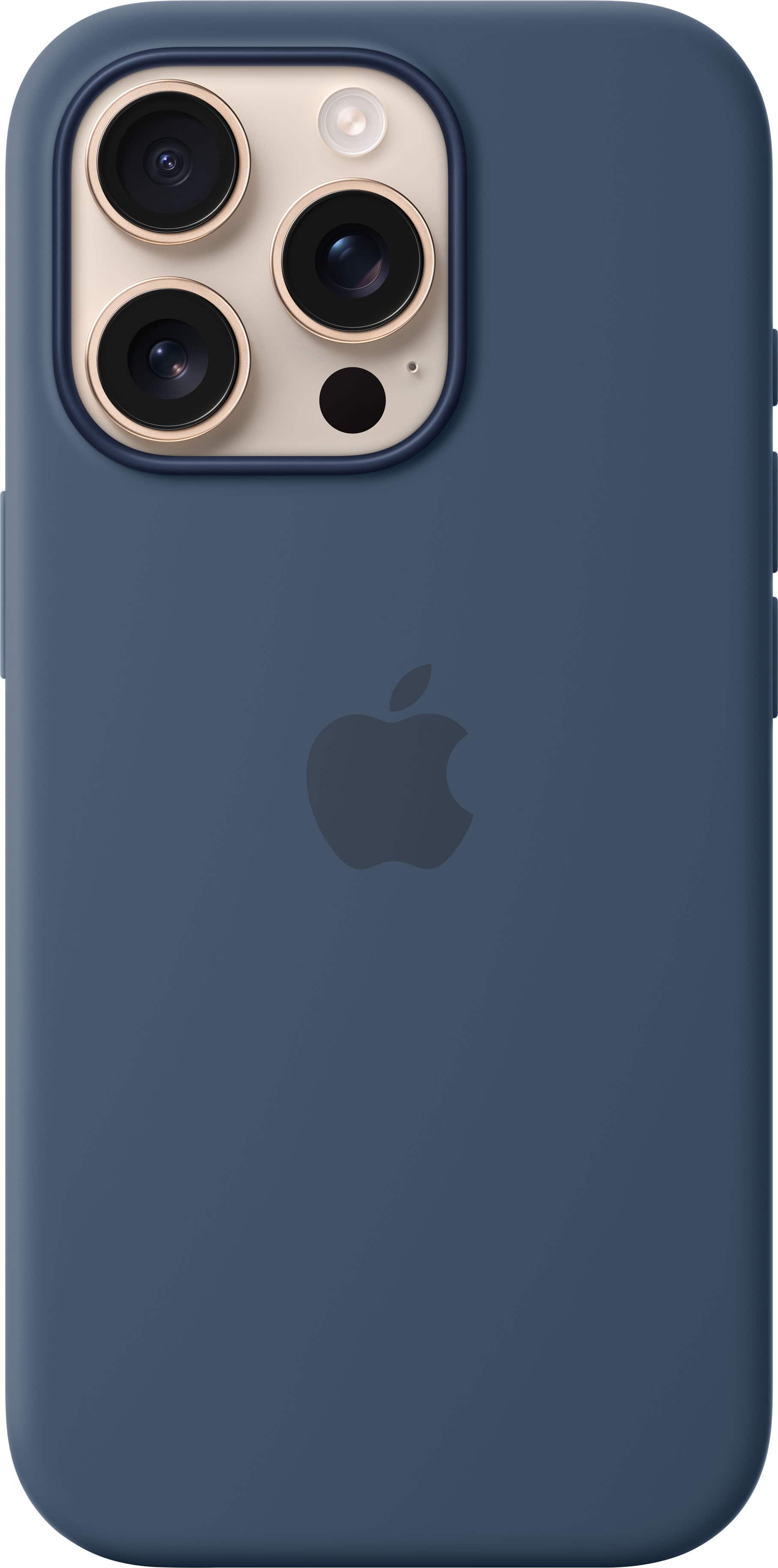 Apple - iPhone 16 Pro Silicone Case with MagSafe - Denim - Front_Zoom