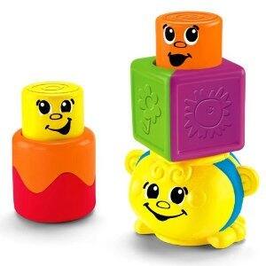 Alt View 1. Fisher Price - Stack 'n Surprise Blocks - Peek-a-Boo Bee - Multi.