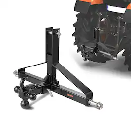 VEVOR - 3 Point Trailer Hitch with 2 in Receiver, 3pt Quick Hitch Attachment, Heavy Duty Tractor Tow Drawbar Adapter - Black